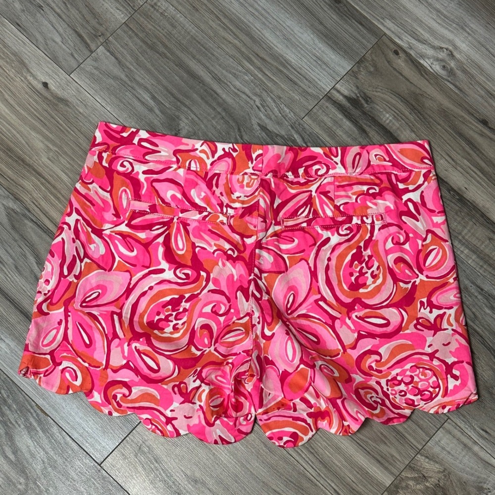Lilly Pulitzer Buttercup Short Mango Salsa Floral Scallop Hem Size 6 NWT! - Picture 2 of 8